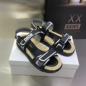 Dior Black Canvas Dioract Sandals