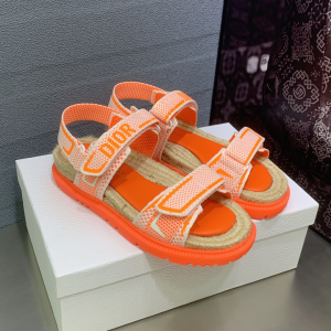 Dior Orange Canvas Dioract Sandals