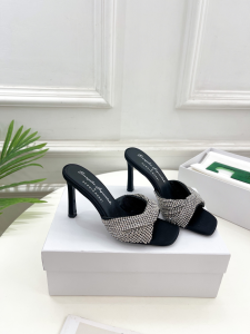 Sergio Rossi Evangelie Smyrniotaki Embellished Slip Sandal Black 90MM Sergio Rossi Evangelie Smyrniotaki Embellished Slip Sandal Black 90MM