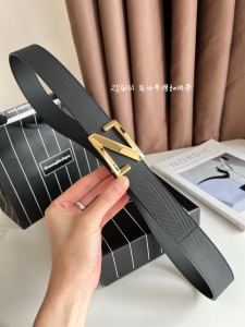 Zegna Leather Belt Black 35MM