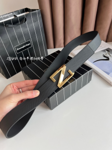 Zegna Leather Belt Black 35MM