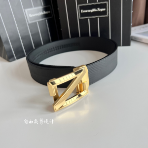 Zegna Leather Belt Black 35MM