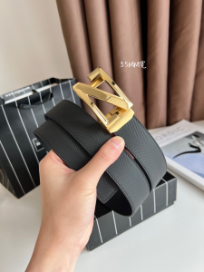 Zegna Leather Belt Black 35MM