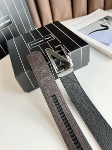 Zegna Leather Belt Black Brown 35MM
