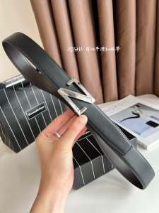 Zegna Leather Belt Brown Black 35MM