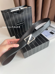 Zegna Leather Belt Brown Black 35MM