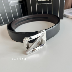 Zegna Leather Belt Brown Black 35MM