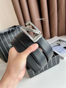 Zegna Leather Belt Brown Black 35MM