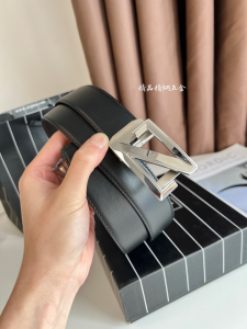 Zegna Leather Belt Brown Black 35MM