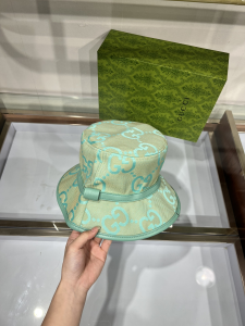 Gucci Jumbo GG Canvas Bucket Hat Green