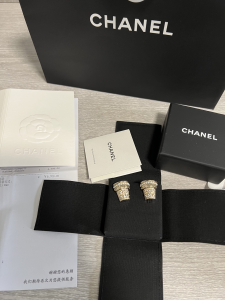 Chanel Crystal CC Flowerpot Earrings
