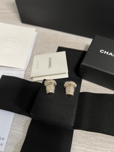 Chanel Crystal CC Flowerpot Earrings