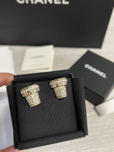 Chanel Crystal CC Flowerpot Earrings