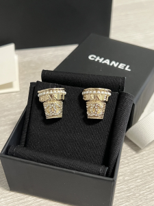 Chanel Crystal CC Flowerpot Earrings