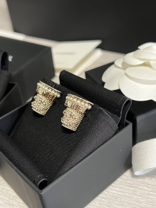 Chanel Crystal CC Flowerpot Earrings