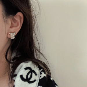 Chanel Crystal CC Flowerpot Earrings
