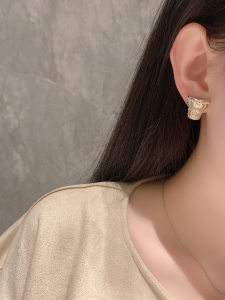 Chanel Crystal CC Flowerpot Earrings