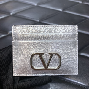 Valentino Vlogo Signature Leather Wallet Silver Valentino Vlogo Signature Leather Wallet Silver