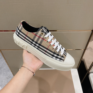 Burberry Check Cotton Beige Sneakers