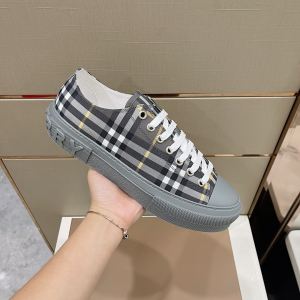 Burberry Check Cotton Gray Sneakers