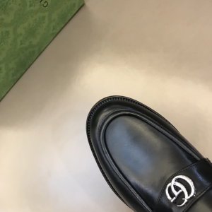 Gucci GG Black Leather Mules