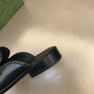 Gucci GG Black Leather Mules