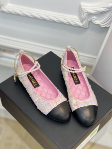 Chanel CC Pink Tweed Ballet Flat