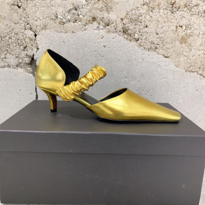 Jil Sander Gold Leather Pumps 45MM