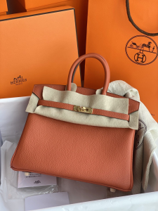 Hermes Birkineather Bag Orange