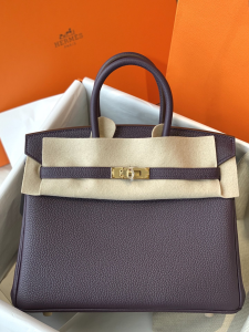 Hermes Birkinurple Leather Bag
