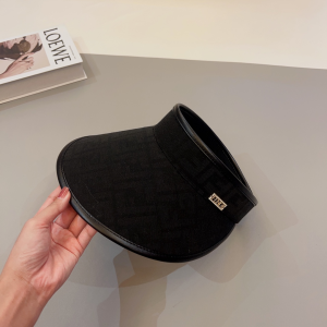 Fendi Black FF Jacquard Visor Hat