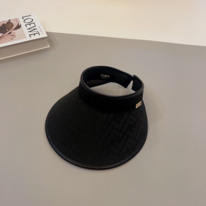 Fendi Black FF Jacquard Visor Hat