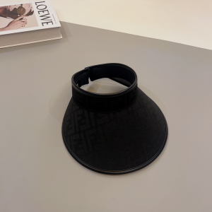 Fendi Black FF Jacquard Visor Hat