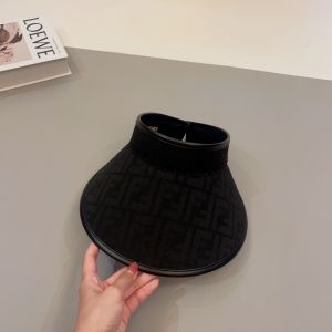 Fendi Black FF Jacquard Visor Hat