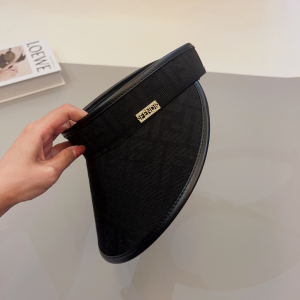 Fendi Black FF Jacquard Visor Hat