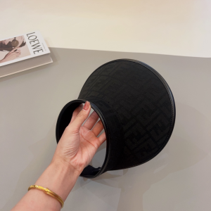 Fendi Black FF Jacquard Visor Hat