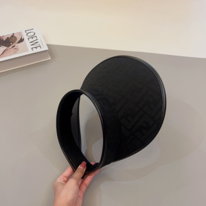 Fendi Black FF Jacquard Visor Hat