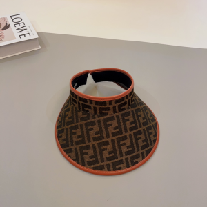 Fendi Brown FF Jacquard Visor Hat