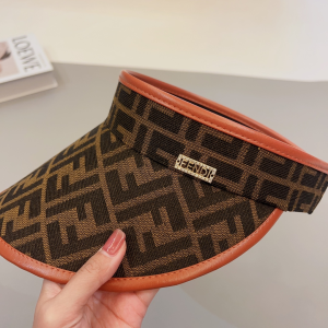 Fendi Brown FF Jacquard Visor Hat