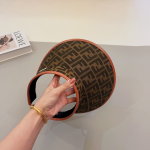 Fendi Brown FF Jacquard Visor Hat