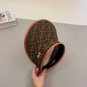 Fendi Brown FF Jacquard Visor Hat
