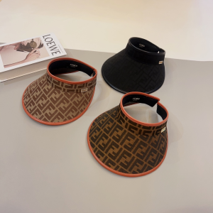 Fendi Brown FF Jacquard Visor Hat