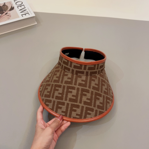 Fendi Tan FF Jacquard Visor Hat