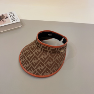 Fendi Tan FF Jacquard Visor Hat