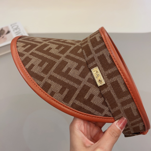Fendi Tan FF Jacquard Visor Hat