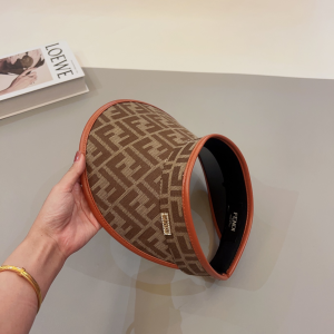 Fendi Tan FF Jacquard Visor Hat