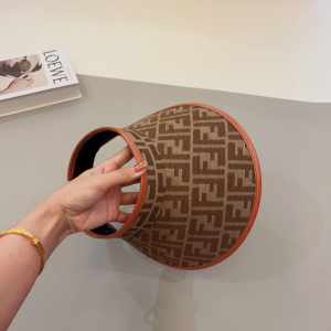 Fendi Tan FF Jacquard Visor Hat