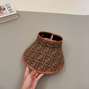 Fendi Tan FF Jacquard Visor Hat