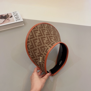 Fendi Tan FF Jacquard Visor Hat