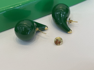 Bottega Veneta Green Drop Earrings